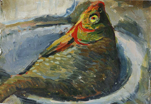 Обрыньба Николай Ипполитович. Этюд к картине «Гроза идет»<br />(на оборотной стороне этюд «Рыба»)